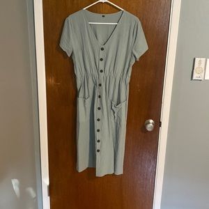 Dark mint green dress